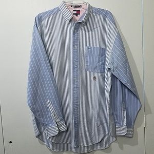 Vintage Tommy Hilfiger Stripe Block Dress Shirt P7